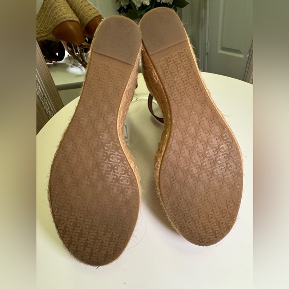 Sam Edelman Marietta Tan Brown Leather Wedge Heeled Espadrilles Sandals Size 7.5 - Picture 7 of 8